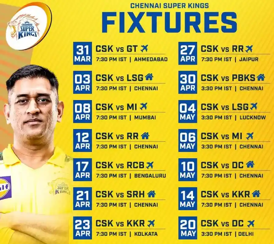 chennai-super-kings-IPL-Schedule-2023